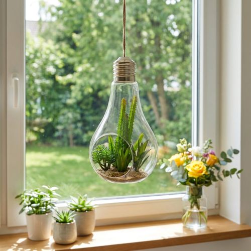 Kaktus i glas til at hænge 21 cm | Floristik24.dk