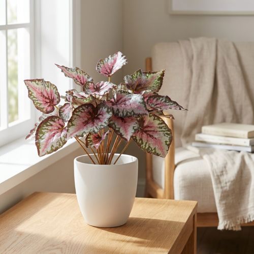 Kunstig begonia buskegrøn, violet 34cm | Floristik24.dk