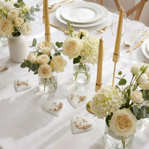 Konfetti hjerte guld 5cm 24 stk | Floristik24.dk