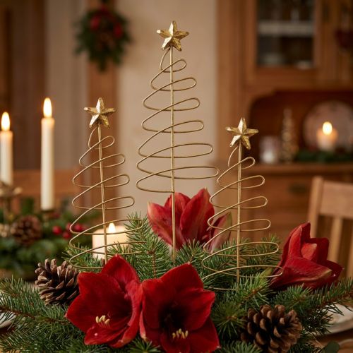 Julestik gran blomsterstik metal 30cm 6 stk | Floristik24.dk