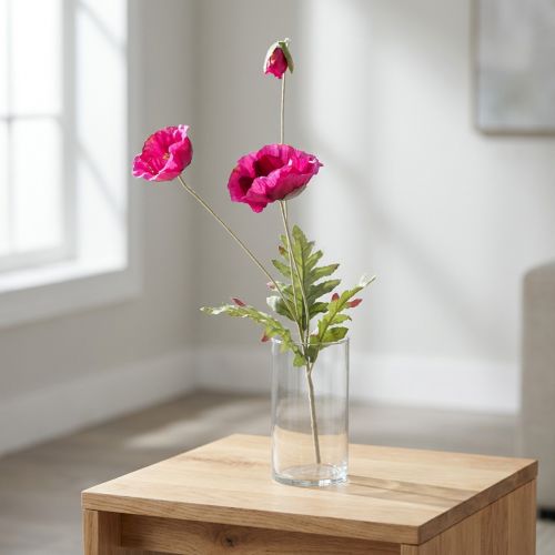 Kunstige valmuer dekorative silke blomster pink 70cm | Floristik24.dk