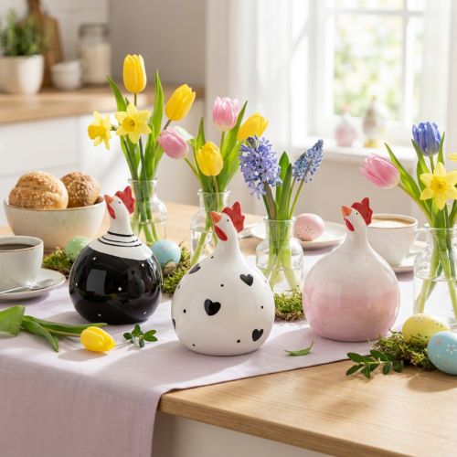 Pyntekyllinger Påskedekorationsfigurer hane 11,5cm 3stk | Floristik24.dk