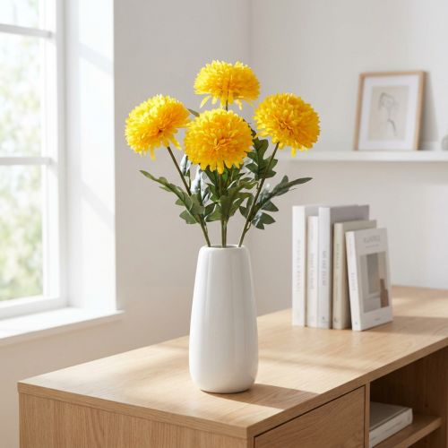 Dahlia Kunstige Dekorative Blomster Gul Blossom L64cm 3 stk | Floristik24.dk