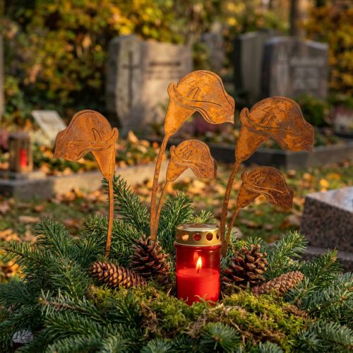 Artikel Havepæl Calla blomst rust til grave og blomsterhandlere 25 cm 6 stk.