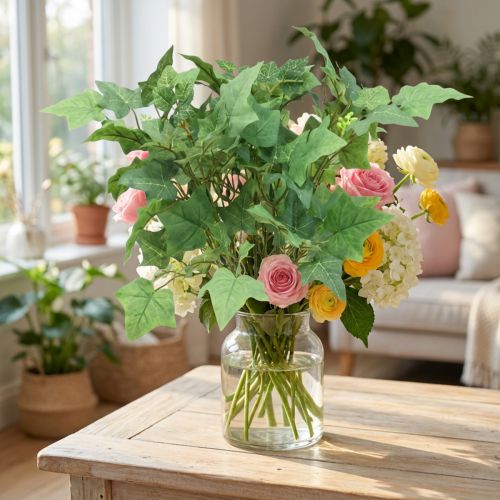 Buket af vedbend kunstigt tilbehør bindende grøn kunstig plante H50cm | Floristik24.dk