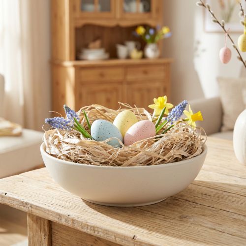 Artikel Plantebaserede naturfibre, jutefiber, hvidvasket, 300 g, gør-det-selv-dekoration, blomsterdekorationer
