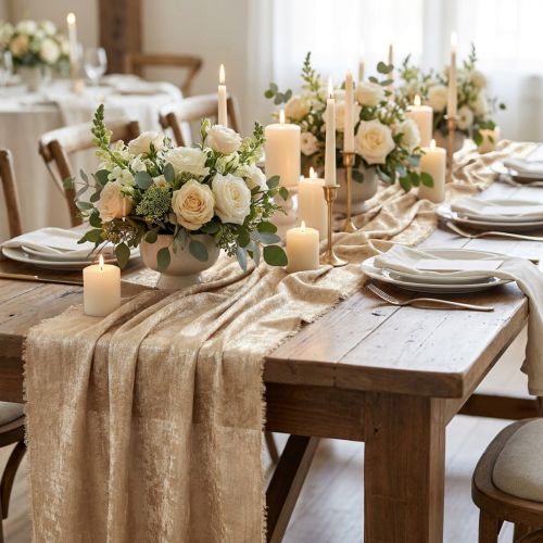 Artikel Bordbånd guld beige flosset vintage B47cm L1,5m