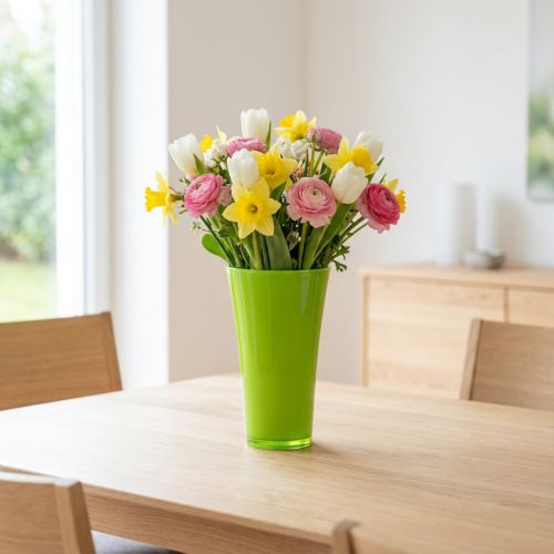 Vase “Fizzy” Ø14,6cm H21cm æblegrøn 1 stk | Floristik24.dk