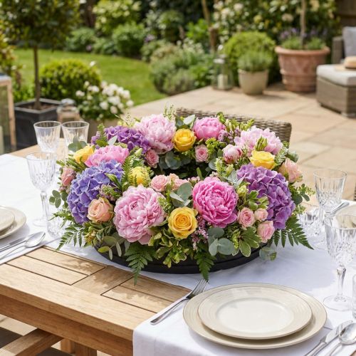 Blomsterskumring med fod sort H3,5cm Ø17cm 2 stk | Floristik24.dk