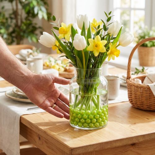 Dekorative perler, æblegrønne, Ø8 mm, 250 stk. | Floristik24.dk