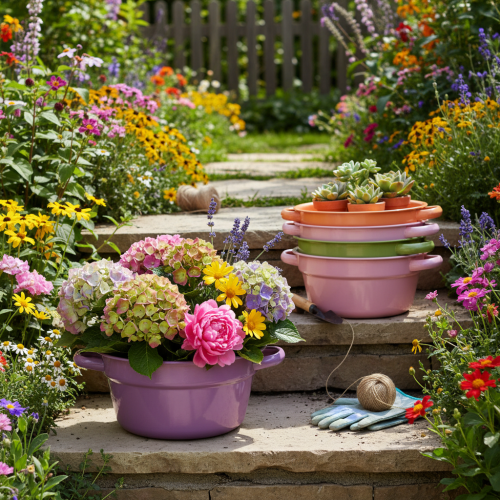 Artikel Metal dekorativ skål, 4 forårsfarver, Ø17 cm, 4 stk.