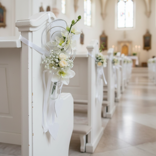 Artikel Bænkophæng med rør og hjerte, 18 cm, 6 stk.