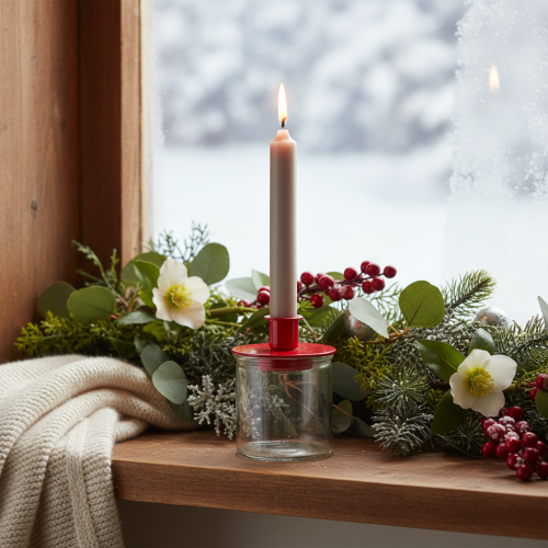 Rund glasvotivlysholder, klart glas, 8 cm, 3 stk. | Floristik24.dk