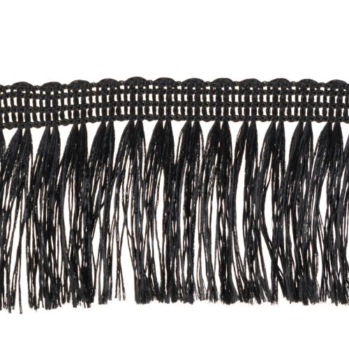 Floristik24 Sort frynset bånd 4 cm, kordonkant, dekorativ frynset lurex 25 m