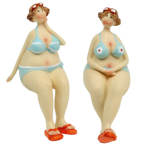 Floristik24 Kvinder med bikini-afføring sommerdekoration 15cm 2stk