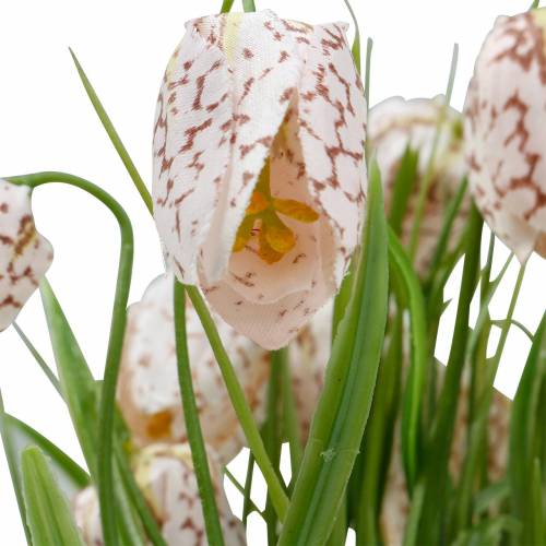 Floristik24 Pottede kunstig skakbrætblomst, forårsblomst Fritillaria, Silkeblomst Rød Hvid