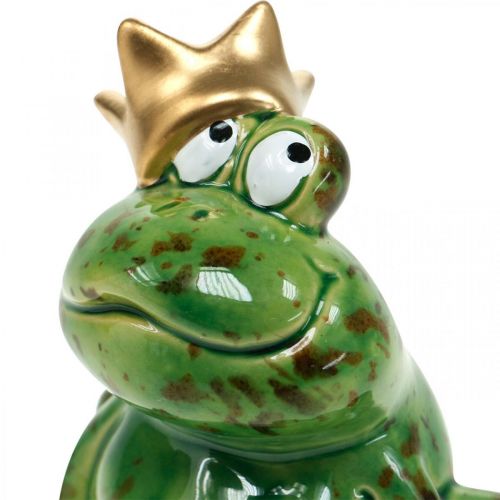Floristik24 Forårsdekoration, frø med krone, dekorativ figur, frøprins