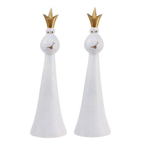 Floristik24 Frø Prins Dekoration Frø Dekoration Figur Hvidguld H19,5cm 2stk