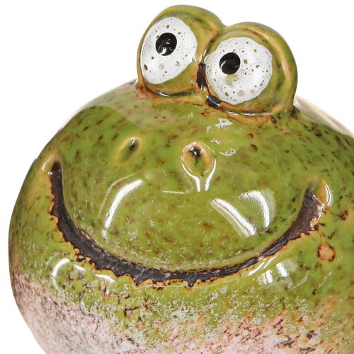 Artikel Frøhoved keramik sommergrøn brun vintage 7x7cm 4 stk