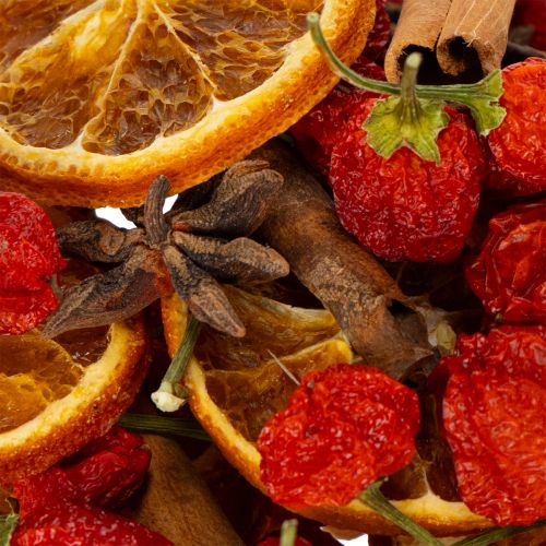 Artikel Dekorationssæt med tørrede appelsinskiver med kanel og stjerner til festlig borddekoration 70 g