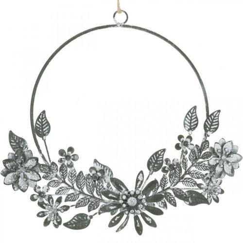 Floristik24 Forårsdekoration, dekorative ringblomster, metaldekoration, vedhæng blomsterdekoration Ø16cm 2 stk.