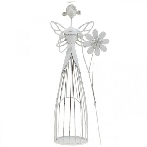 Floristik24 Forårsdekoration, blomsterfe, metallygte, blomsterfe med blomst 34,5 cm