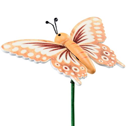 Floristik24 Blomsterprop træ dekorative sommerfugle på pind 23cm 16 stk
