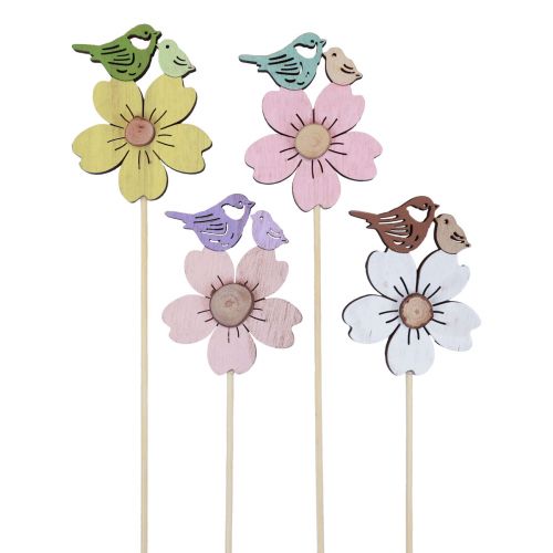 Artikel Forårsdekoration blomsterpropper træ fugledekoration 8×6cm 12 stk