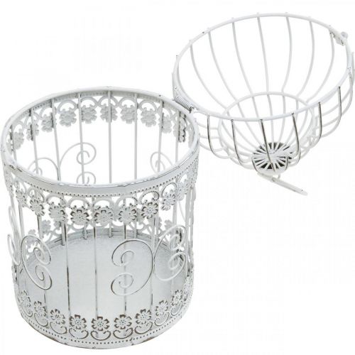 Floristik24 Forårsdekoration, fuglebur til ophæng, metaldekoration, vintage, bryllupsdekoration 28,5 cm