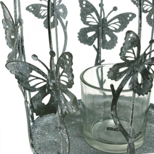 Floristik24 Spring dekoration, lanterne med sommerfugle, metal lanterne, sommer, lys dekoration