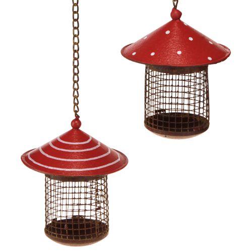 Artikel Foderstation fugle flyvesvamp metal til ophæng 14cm 2stk