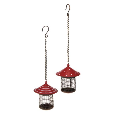 Artikel Foderstation fugle flyvesvamp metal til ophæng 14cm 2stk
