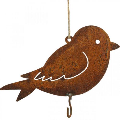 Artikel Dekorativ fugl, madophæng, metaldekoration rustfrit stål 19 × 13,5 cm