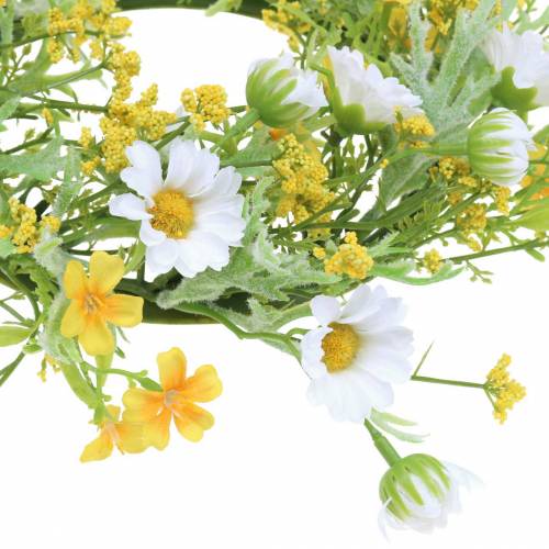 Floristik24 Blomsterkrans med træanemoner hvid, gul Ø30cm