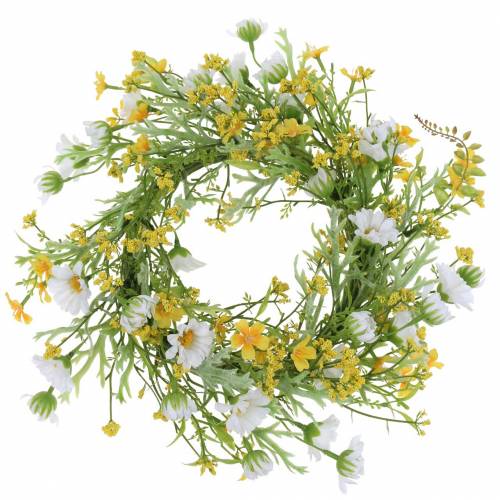 Floristik24 Blomsterkrans med træanemoner hvid, gul Ø30cm