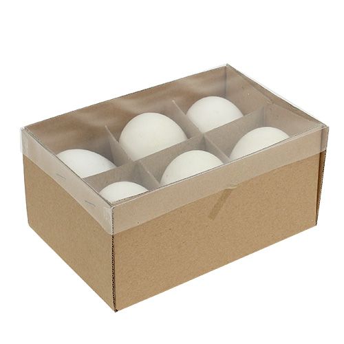 Floristik24 Gåsæg hvid 7cm - 8cm 6stk