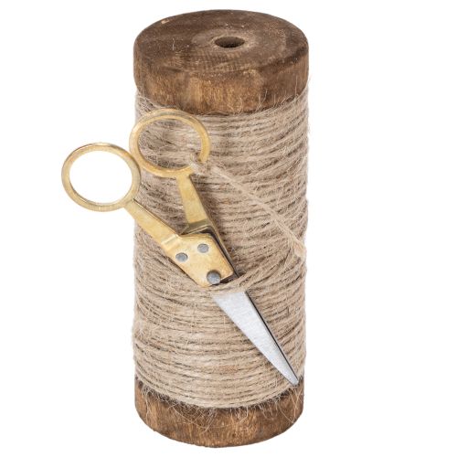 Artikel Garnspole med dekorativ saks Ø6,5 cm H15 cm 2 stk. Vintage stil