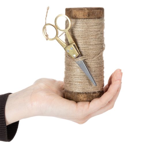 Artikel Garnspole med dekorativ saks Ø6,5 cm H15 cm 2 stk. Vintage stil