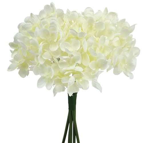 Floristik24 Hortensia-bundt kunstige blomster hvid L27cm