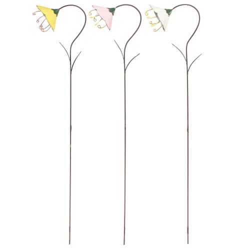 Artikel Havestake Blomst Metal Blomster Gul Pink Hvid 49cm 3 stk