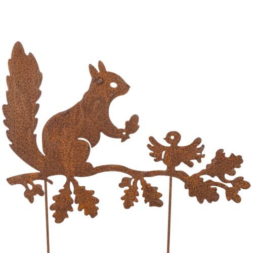 Havepæle egern på gren, forvitret metal, 42 cm høj, 3 stk. købe | Floristik24.dk