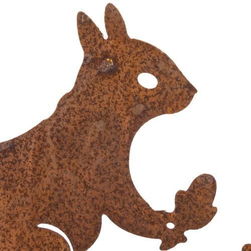 Havepæle egern på gren, forvitret metal, 42 cm høj, 3 stk. | Floristik24.dk