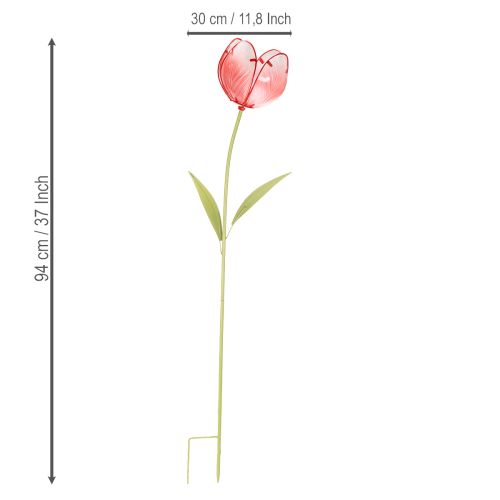 Artikel Glas Tulipan Havepæl - Smuk Dekoration til Have og Altan, 94cm