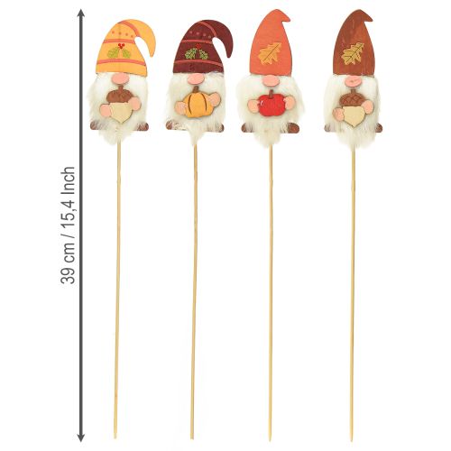 Artikel Havepæle Nisse Efterårsdekoration Træ Assorteret 39cm 8 stk