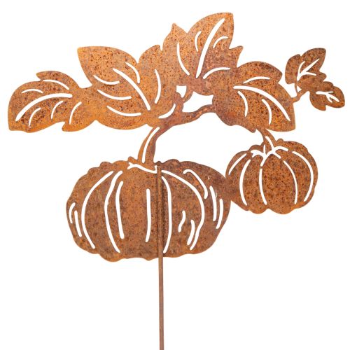 Havepæl med græskarmotiv, metaldekoration, rustfinish, 100 cm | Floristik24.dk