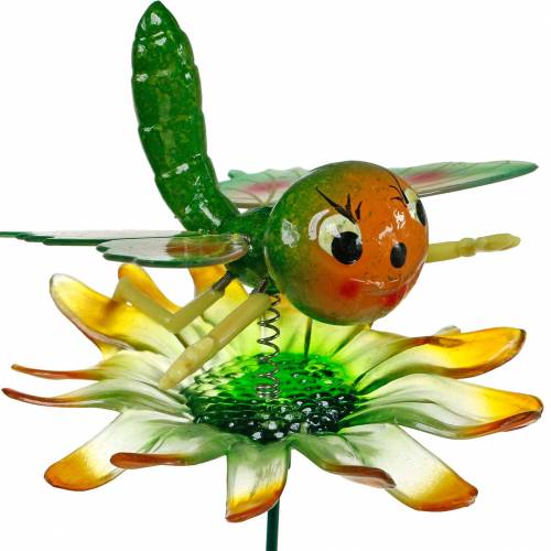 Floristik24 Dekorativ prop sommerfugl og blomst med metalfjedre grøn, orange H70cm