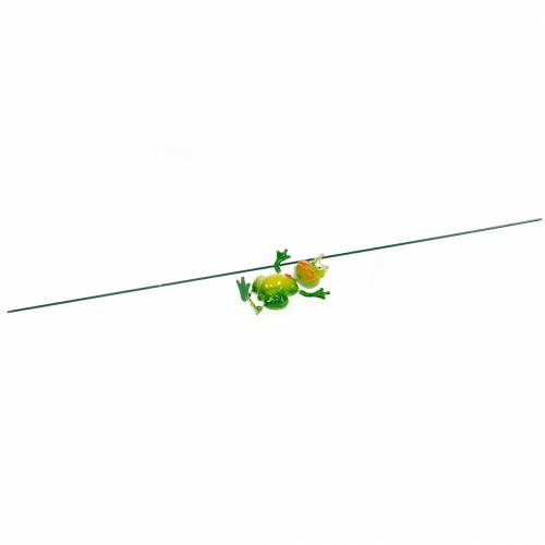 Floristik24 Garden Stake Frog King med Metal Spring Grøn, Gul, Gylden H68,5 cm