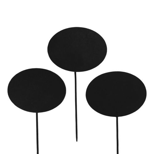 Bed Stakes Have Stakes Træskilte Oval Sort H17,5 cm Pakke med 12