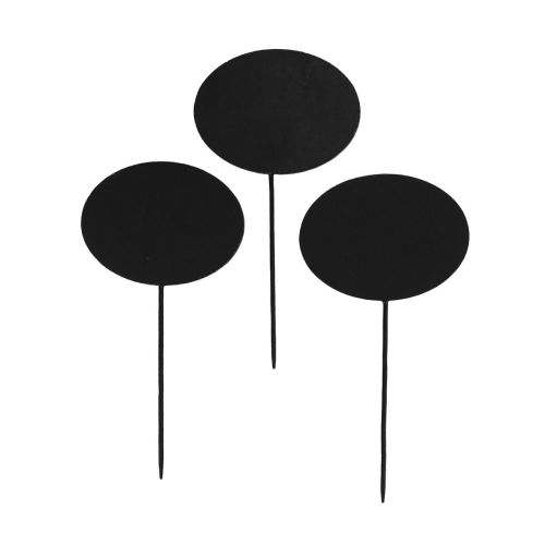 Artikel Bed Stakes Have Stakes Træskilte Oval Sort H17,5 cm Pakke med 12