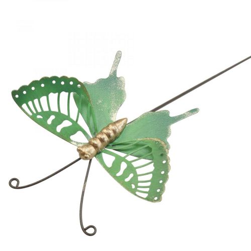 Floristik24 Garden Stake Metal Sommerfugl Grøn Guld 12x10/46cm